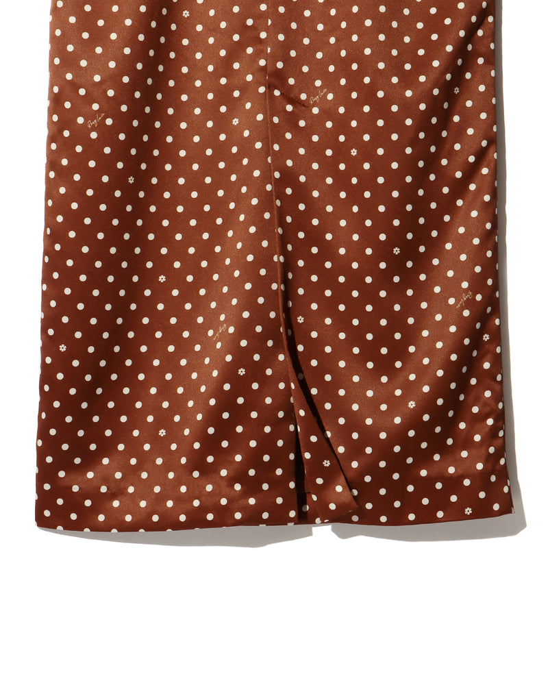 Dots flower skirt - BROWN