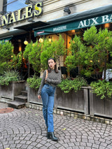 Jacquard flower tops