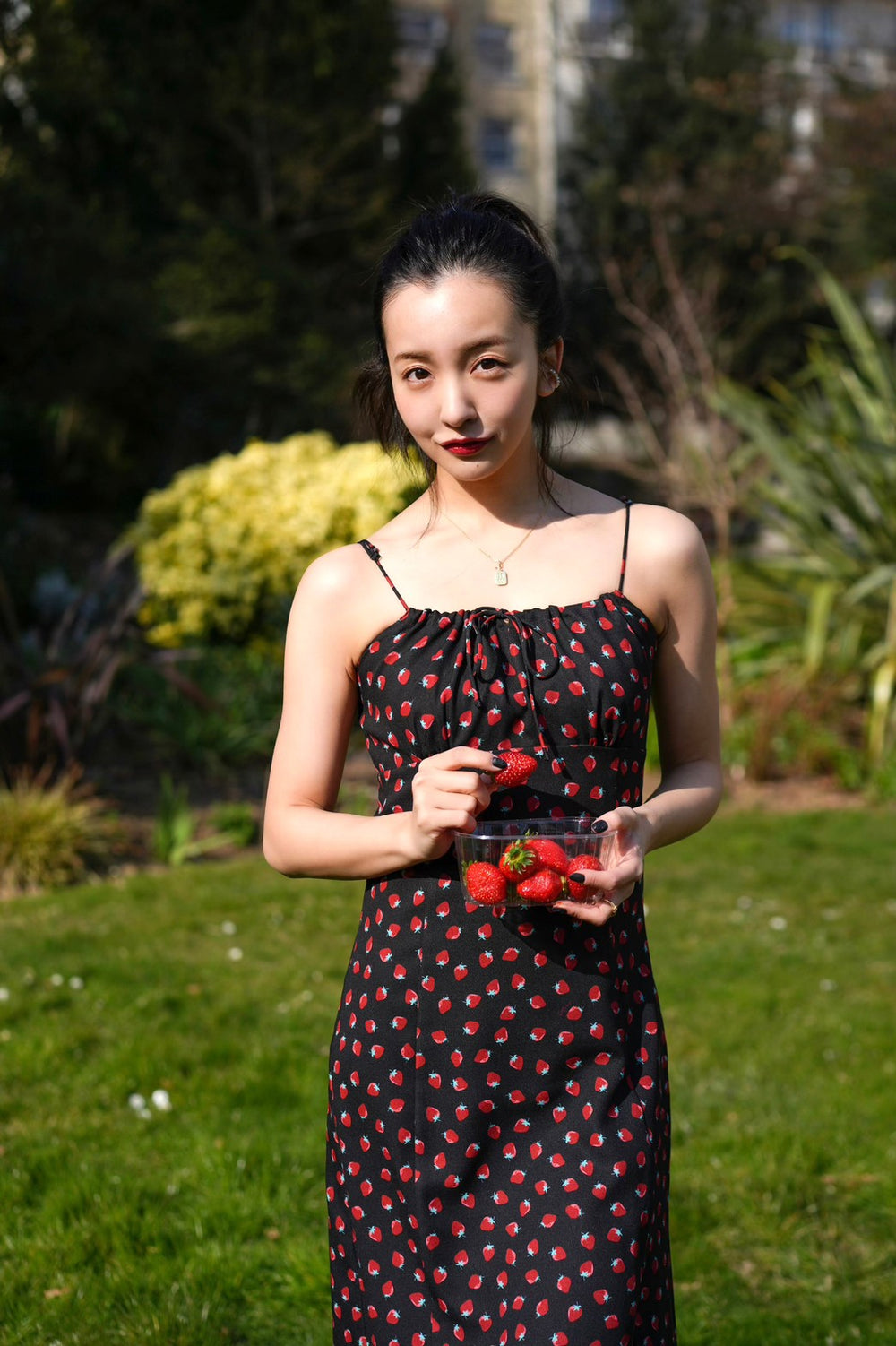 グランドセール 漫画 Strawberry luce Rosy – BLACK - dress camisole ワンピース