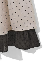 Holiday lace dot dress - GRAY BEIGE