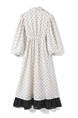 Holiday lace dot dress - IVORY