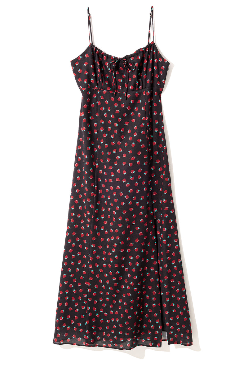 Strawberry camisole dress - BLACK – Rosy luce